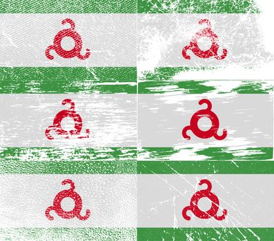 Flag of Ingushetia with old texture.  illustration