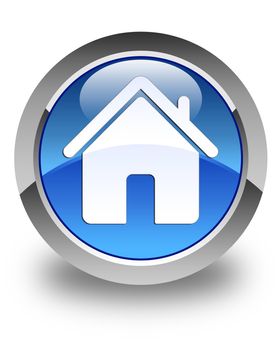 Home icon glossy blue round button