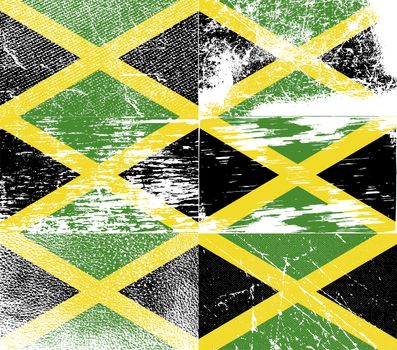 Flag of Jamaica with old texture.  illustration