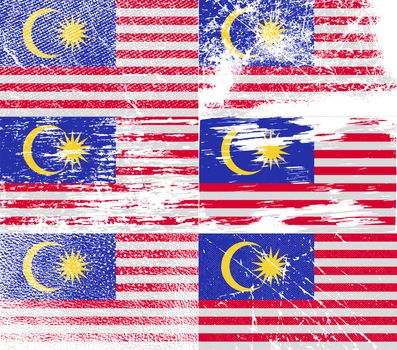 Flag of Malaysia with old texture.  illustration