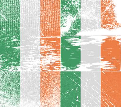 Flag of Ireland with old texture.  illustration