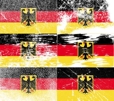 Flag of Arms of Germany with old texture.  illustration