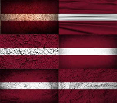 Flag of Latvia with old texture.  illustration