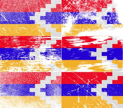 Flag of Karabakh Republic with old texture.  illustration