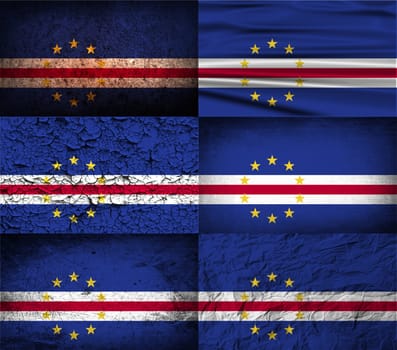 Flag of Cape Verde with old texture.  illustration