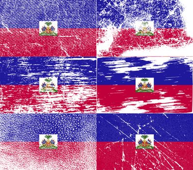 Flag of Haiti with old texture.  illustration