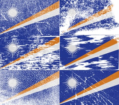 Flag of Marshall Islands with old texture.  illustration