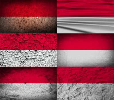 Flag of Monaco with old texture.  illustration