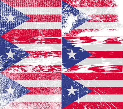 Flag of Puerto Rico with old texture.  illustration