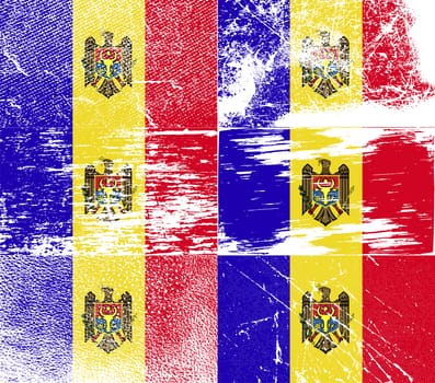 Flag of Moldova with old texture.  illustration