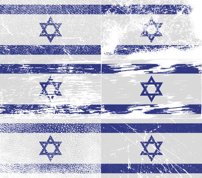 Flag of Israe with old texture.  illustration