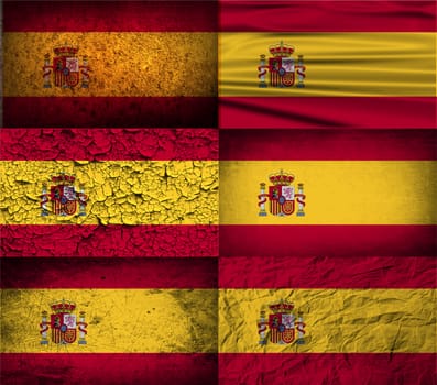 Flag of Spain with old texture.  illustration