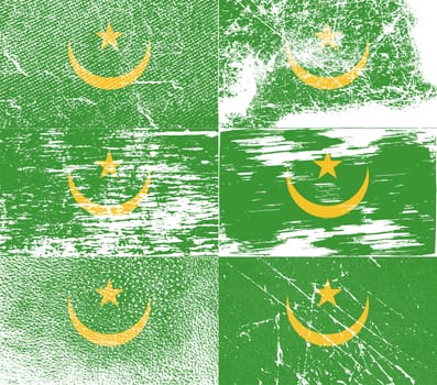 Flag of Mauritania with old texture.  illustration