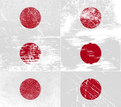 Flag of Japan with old texture.  illustration