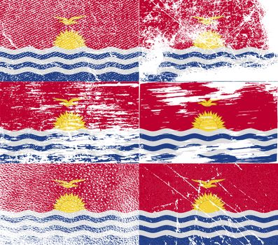 Flag of Kiribati with old texture.  illustration