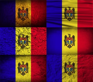 Flag of Moldova with old texture.  illustration