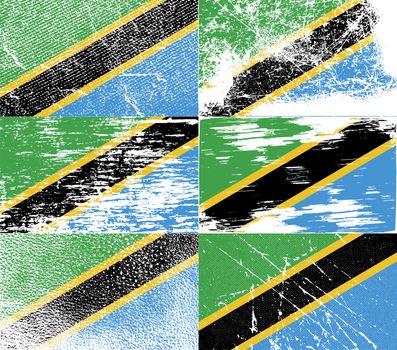 Flag of Tanzania with old texture.  illustration