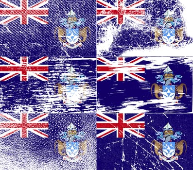 Flag of Tristan da Cunha with old texture.  illustration