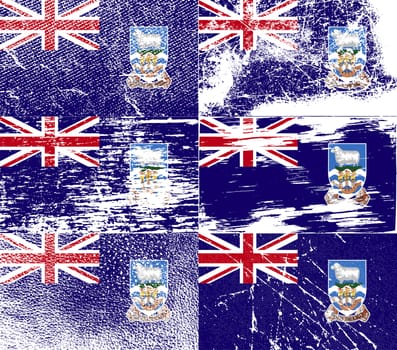 Flag of Falkland Islands with old texture.  illustration