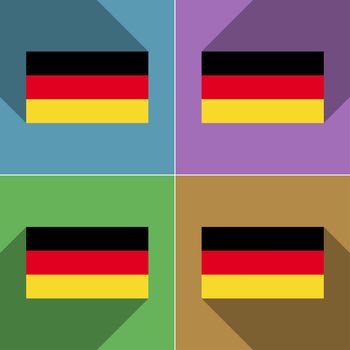 Flags of Germany. Set of colors flat design and long shadows.  illustration