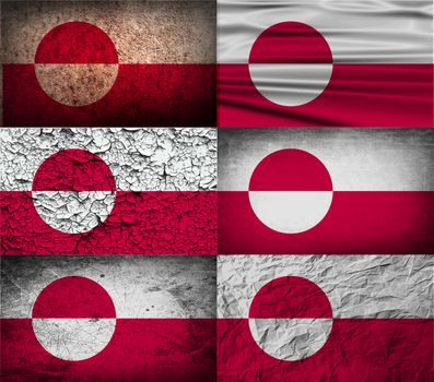 Flag of Greenland with old texture.  illustration