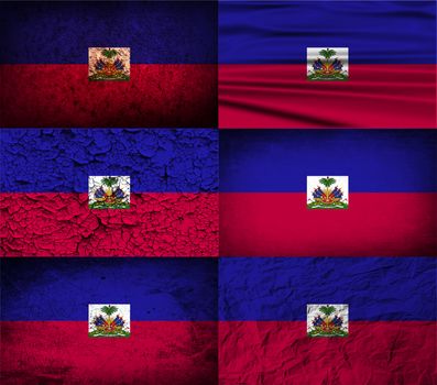 Flag of Haiti with old texture.  illustration