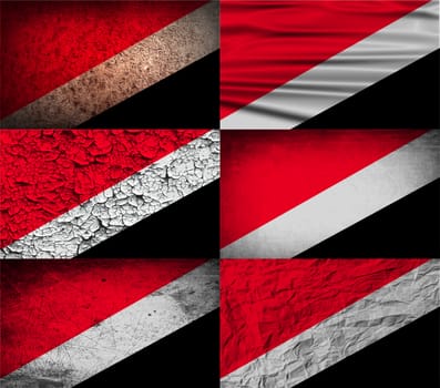 Flag of The Principality Sealand with old texture.  illustration