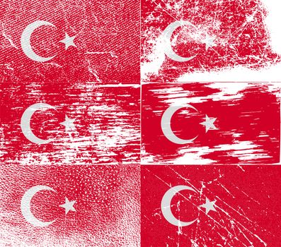 Flag of Turkey with old texture.  illustration