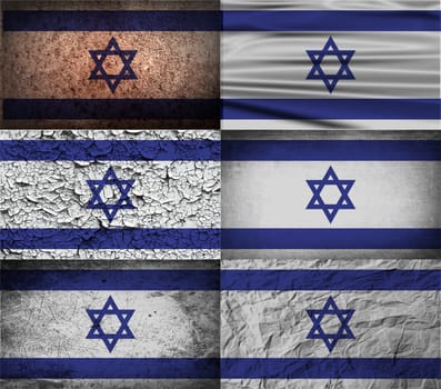 Flag of Israe with old texture.  illustration