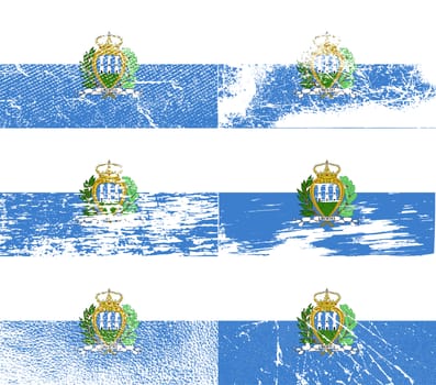 Flag of San Marino with old texture.  illustration