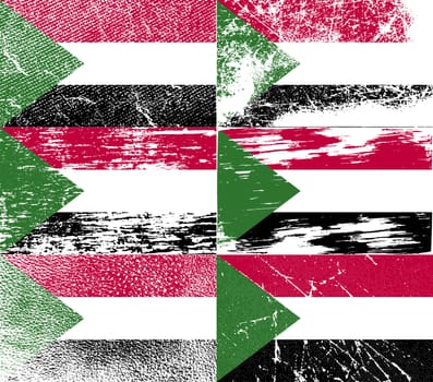 Flag of Sudan with old texture.  illustration
