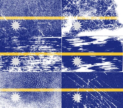 Flag of Nauru with old texture.  illustration
