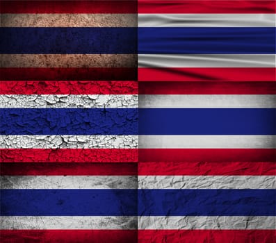 Flag of Thailand with old texture.  illustration