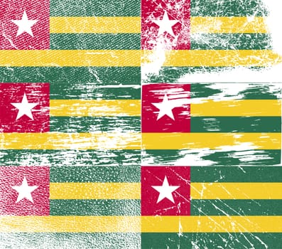 Flag of Togo with old texture.  illustration