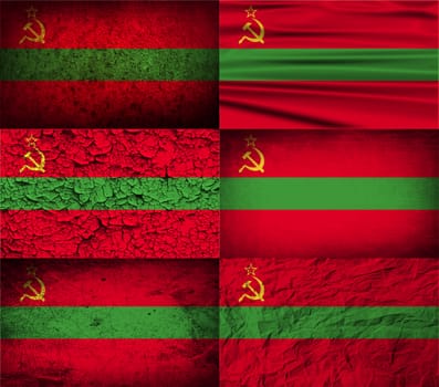 Flag of Transnistria with old texture.  illustration