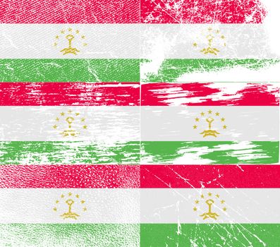 Flag of Tajikistan with old texture.  illustration