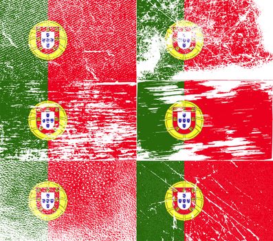 Flag of Portugal with old texture.  illustration