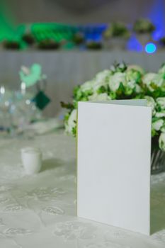 Elegant table set up for a wedding banquet