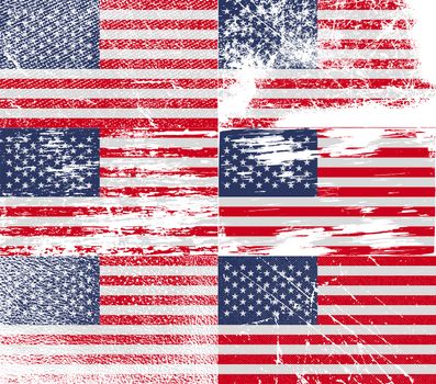 Flag of USA with old texture.  illustration