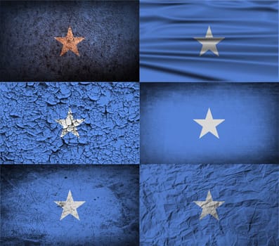 Flag of Somalia with old texture.  illustration