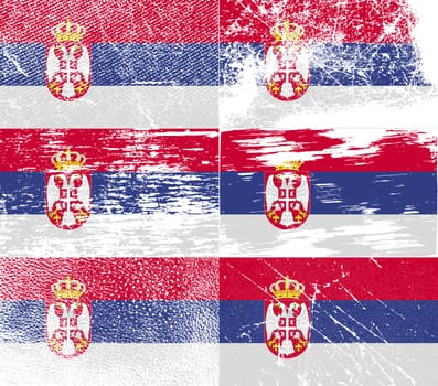 Flag of Serbia with old texture.  illustration