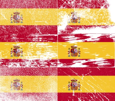 Flag of Spain with old texture.  illustration
