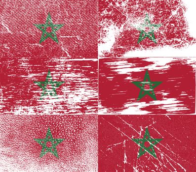 Flag of Morocco with old texture.  illustration