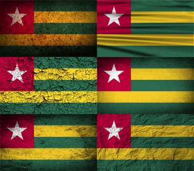 Flag of Togo with old texture.  illustration