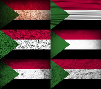 Flag of Sudan with old texture.  illustration