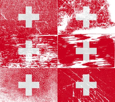 Flag of Switzerland with old texture.  illustration