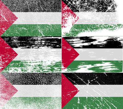 Flag of Palestine with old texture.  illustration
