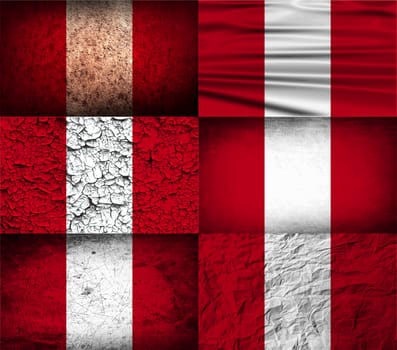 Flag of Peru with old texture.  illustration