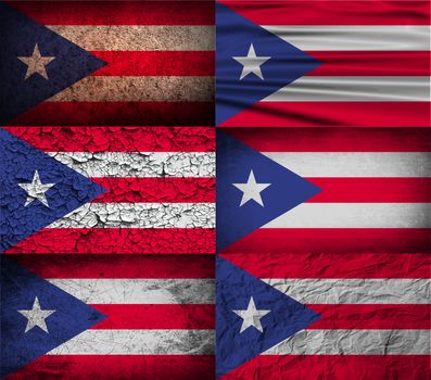 Flag of Puerto Rico with old texture.  illustration