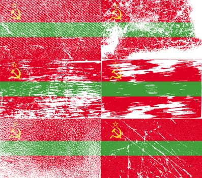 Flag of Transnistria with old texture.  illustration